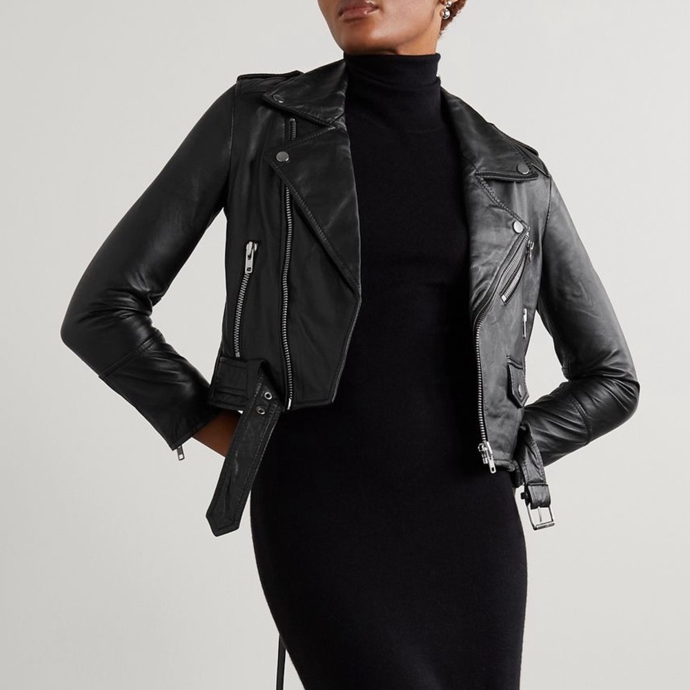 DEADWOOD + NET SUSTAIN Joan leather biker jacket